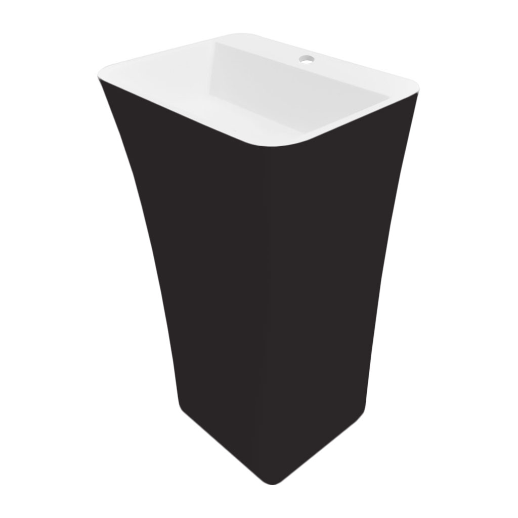 Levně Besco Volně stojící umyvadlo z litého mramoru Assos S-Line BW Matt UM VS-OPB 52x41x84 cm, s otvorem pro baterii