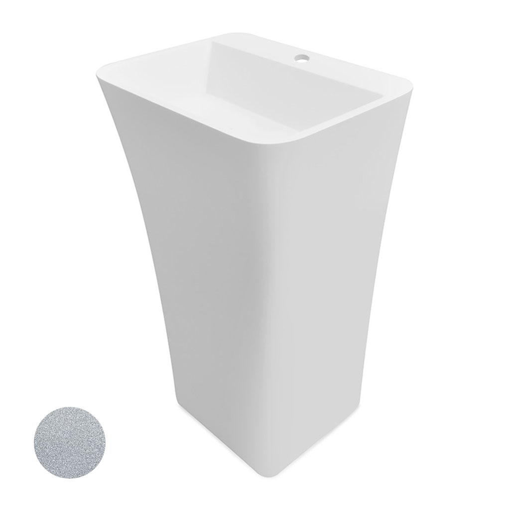 Levně Besco Volně stojící umyvadlo z litého mramoru Assos S-Line Glam S UM VS-OPB 52x41x84 cm, s otvorem pro baterii