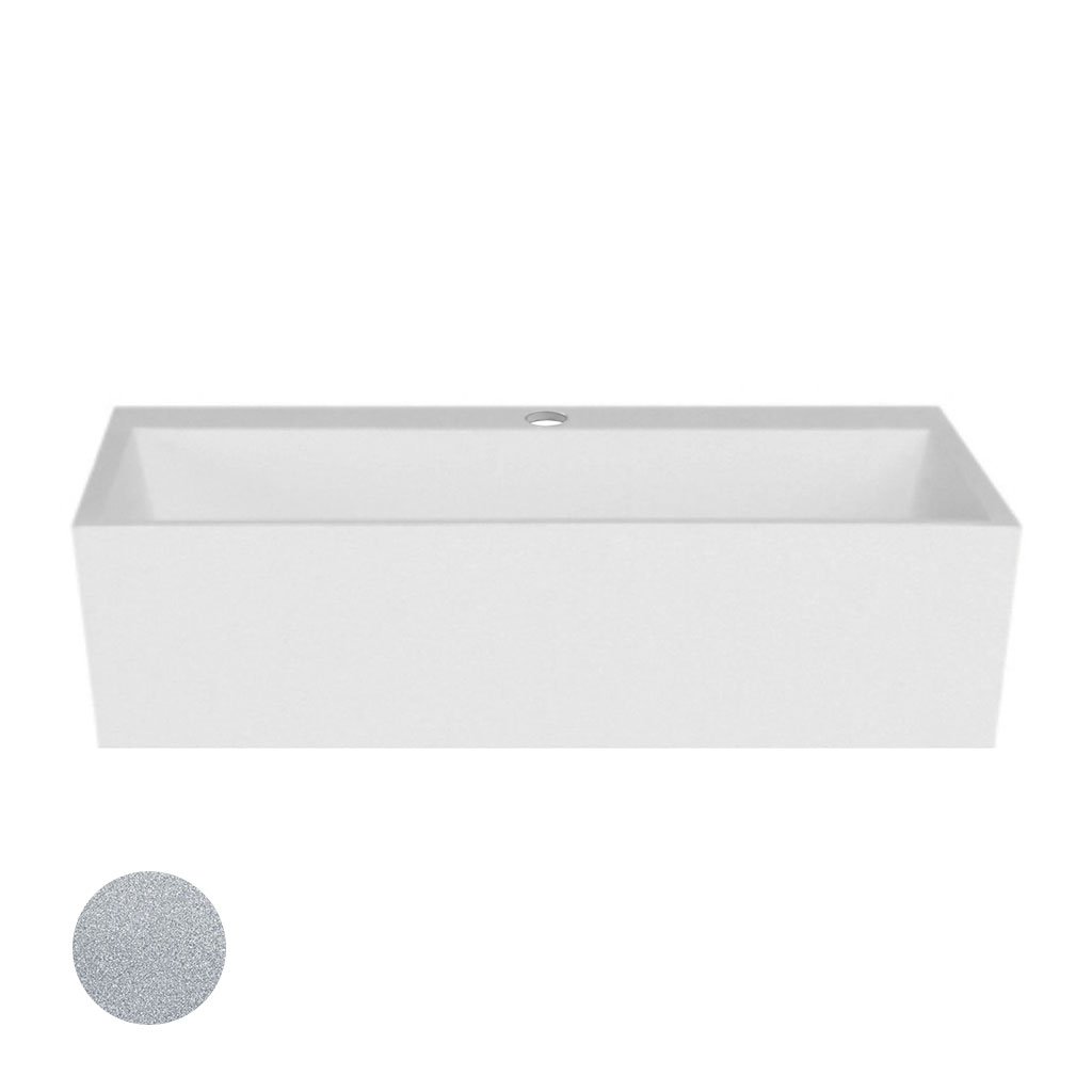 Levně Besco Deskové umyvadlo z litého mramoru Vera Glam S UM D-OPB 50x42x15 cm, s otvorem pro baterii