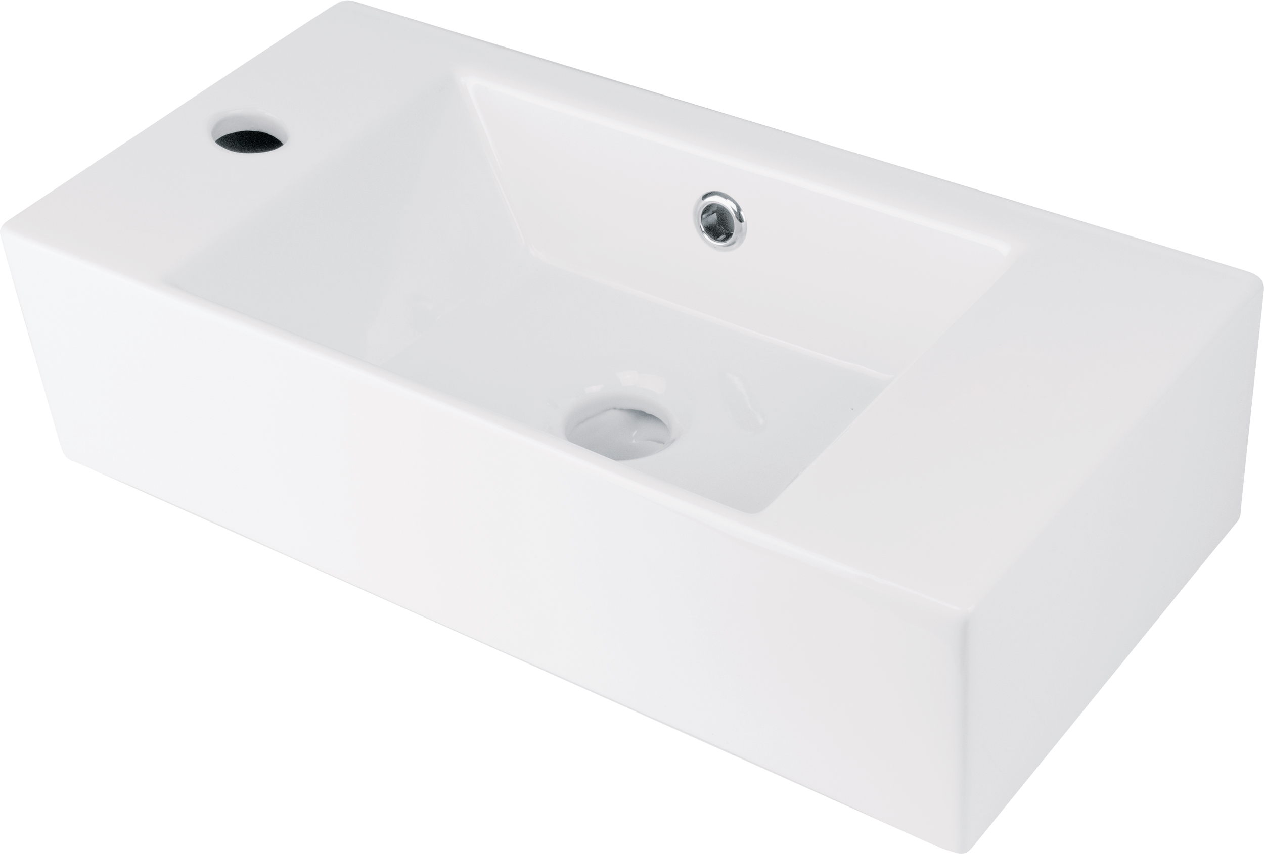 Levně Deante Deskové/závěsné umyvadlo Hyacint New 50x36 cm, levé - CDY 6U2L, keramika
