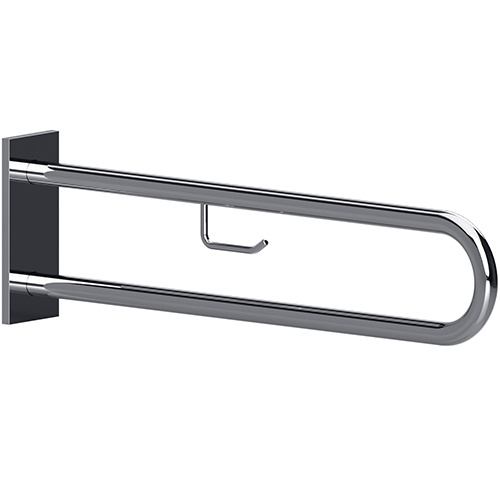 Levně Bemeta Design HELP: Madlo, 850 mm, ve tvaru U, s držákem TP, s krytkou, nerez, lesk - 301807321