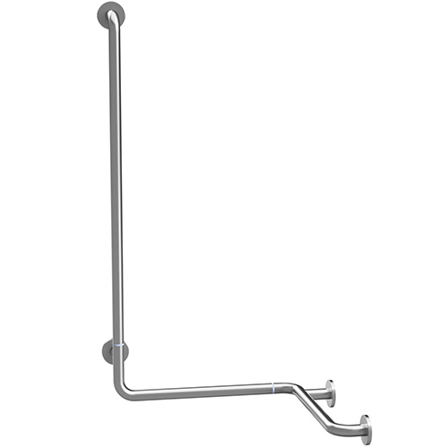 Levně Bemeta Design HELP: Madlo, ve tvaru L, rohové, levé, skládané, s krytkou, nerez, mat - 301154022