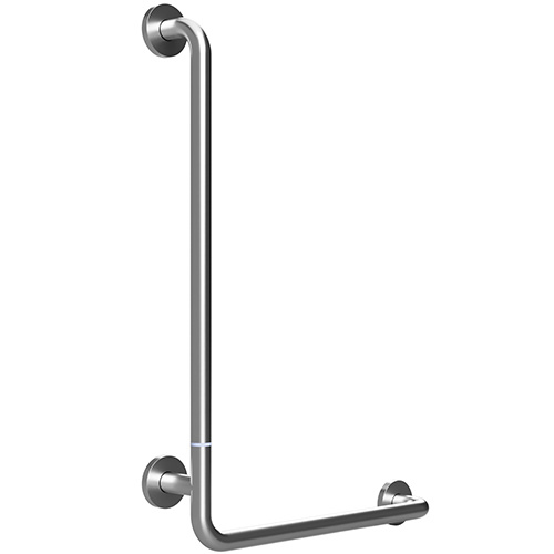 Bemeta Design HELP: Madlo, 890 mm, ve tvaru L, levé, skládané, s krytkou, nerez, mat - 301154042
