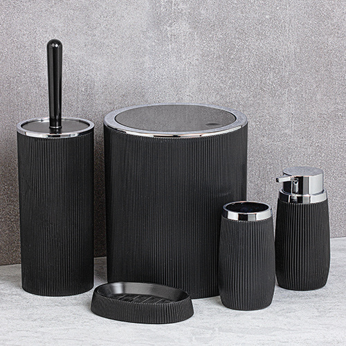 Levně Bemeta Design HOME: Sada koupelnových doplňků (5 ks), černá - 290000208