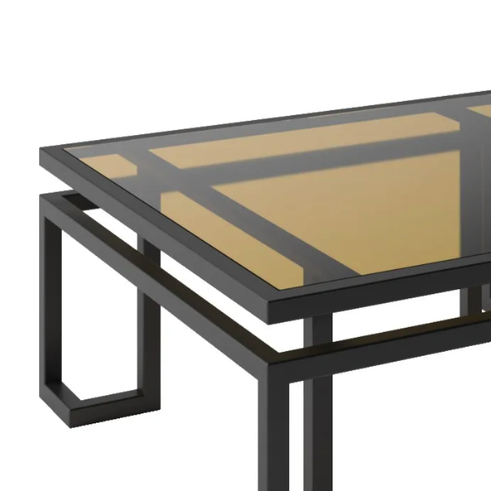 Levně Four Dukes Zahradní hybridní set stolu s dřevěnými houpačkami pro 8 osob čtverec Materiál stolu: Sklo antisol - bronz