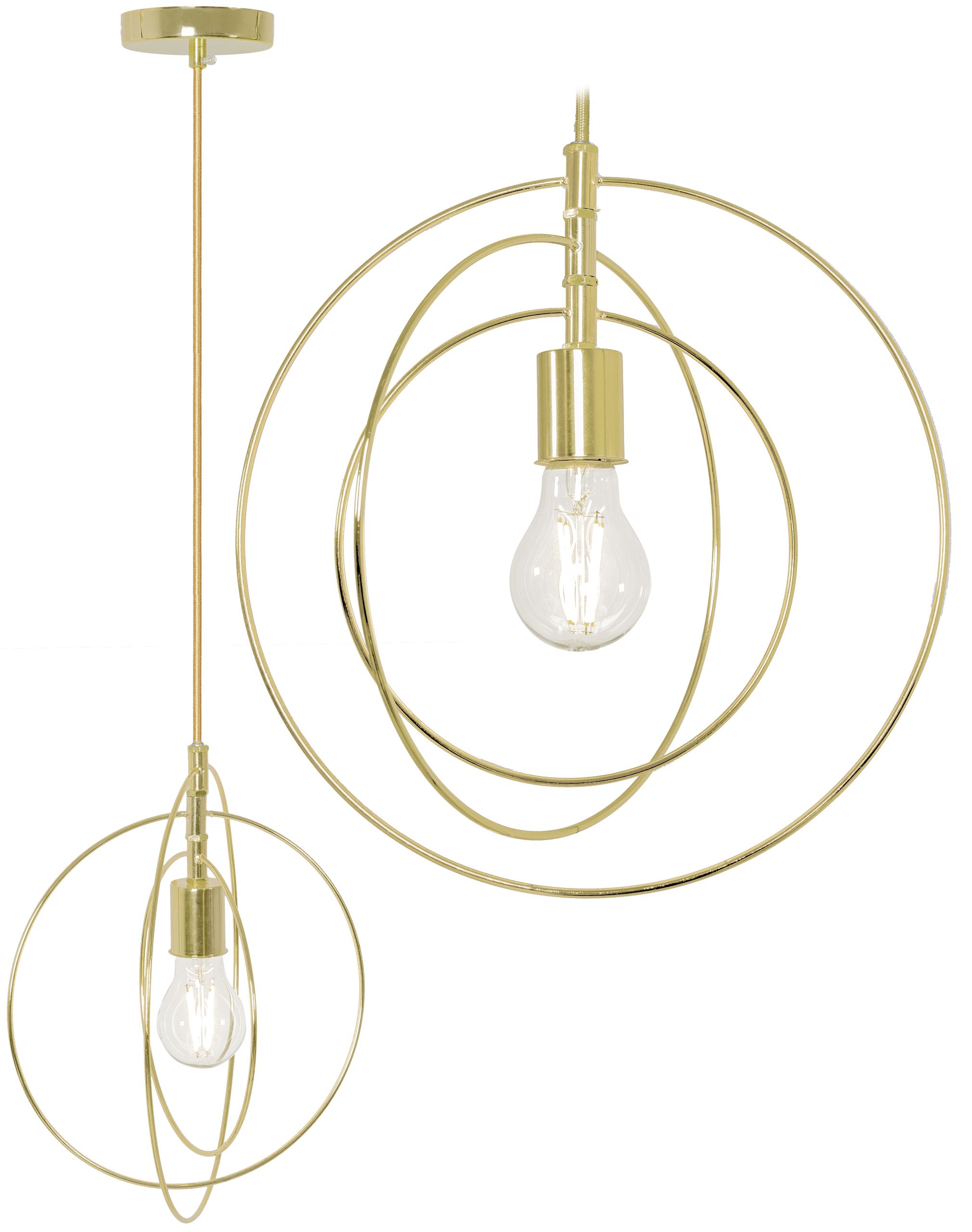 Toolight Kovová kruhová stropní lampa zlatá APP286-1CP