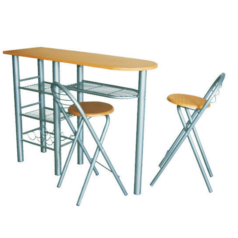 Kondela Komplet barový stůl + 2 židle, buk, 120x40 cm, BOXER