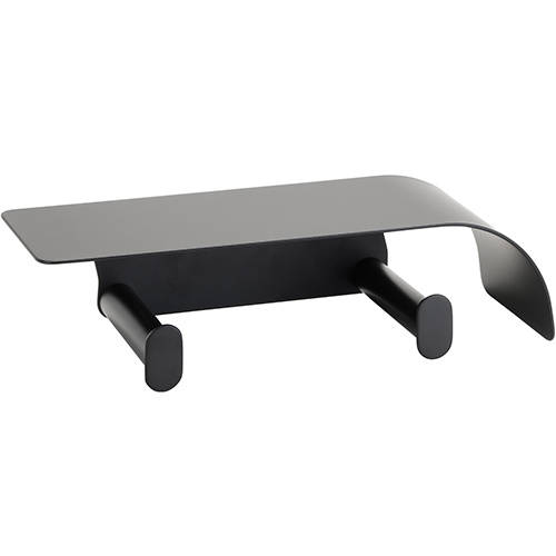 Bemeta Design ORGANIC BLACK: Držák toaletního papíru, dvojitý, s poličkou - 167112160