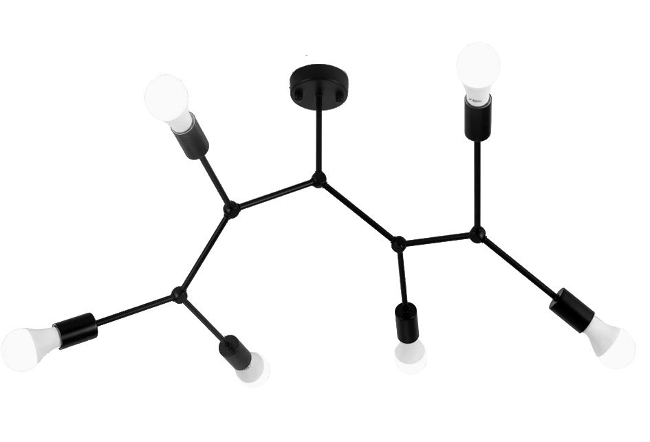 Toolight Klasické stropní svítidlo 6-ramenné APP737-6C černé