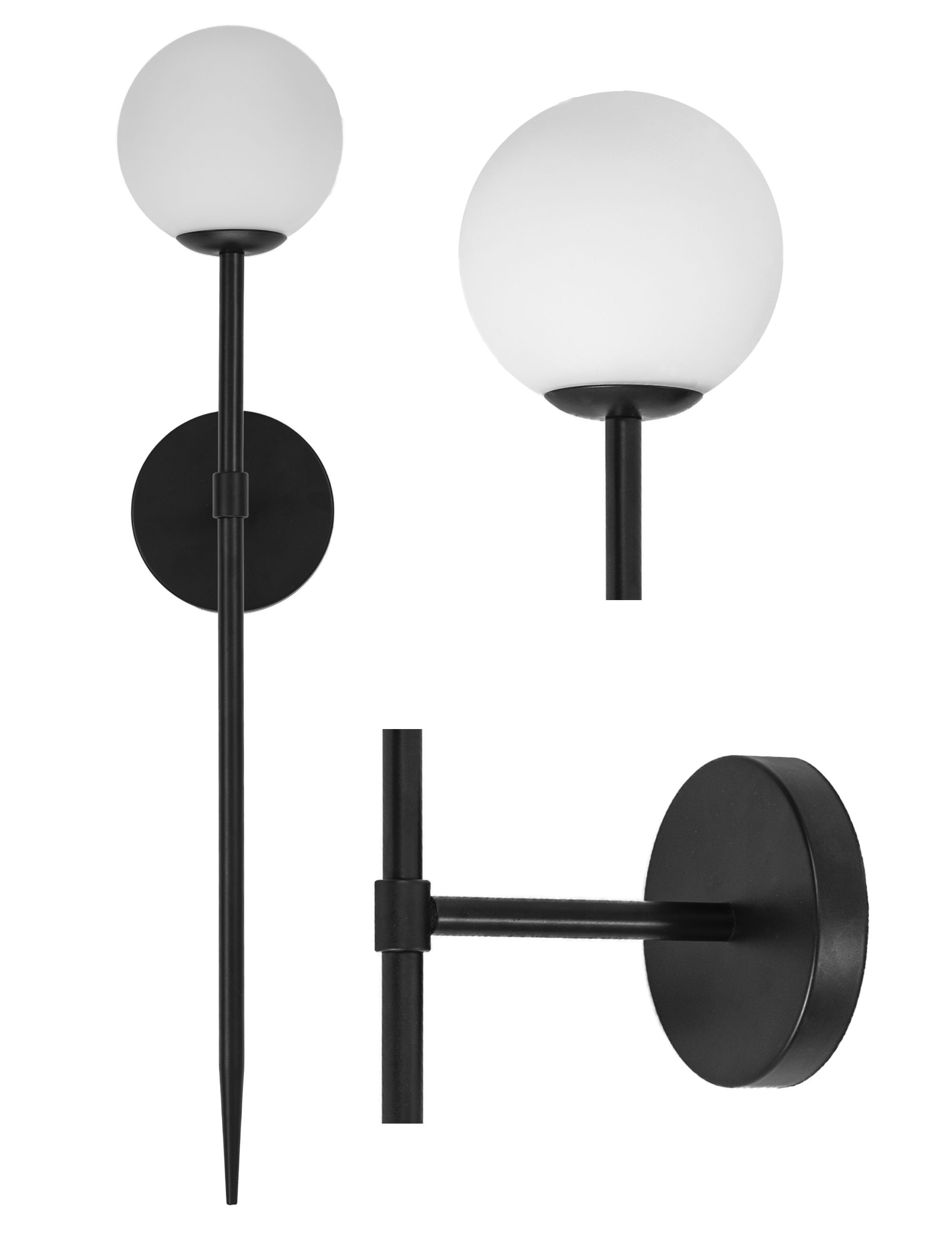 Toolight Moderní lampa nástěnná černá 52cm APP577-1W