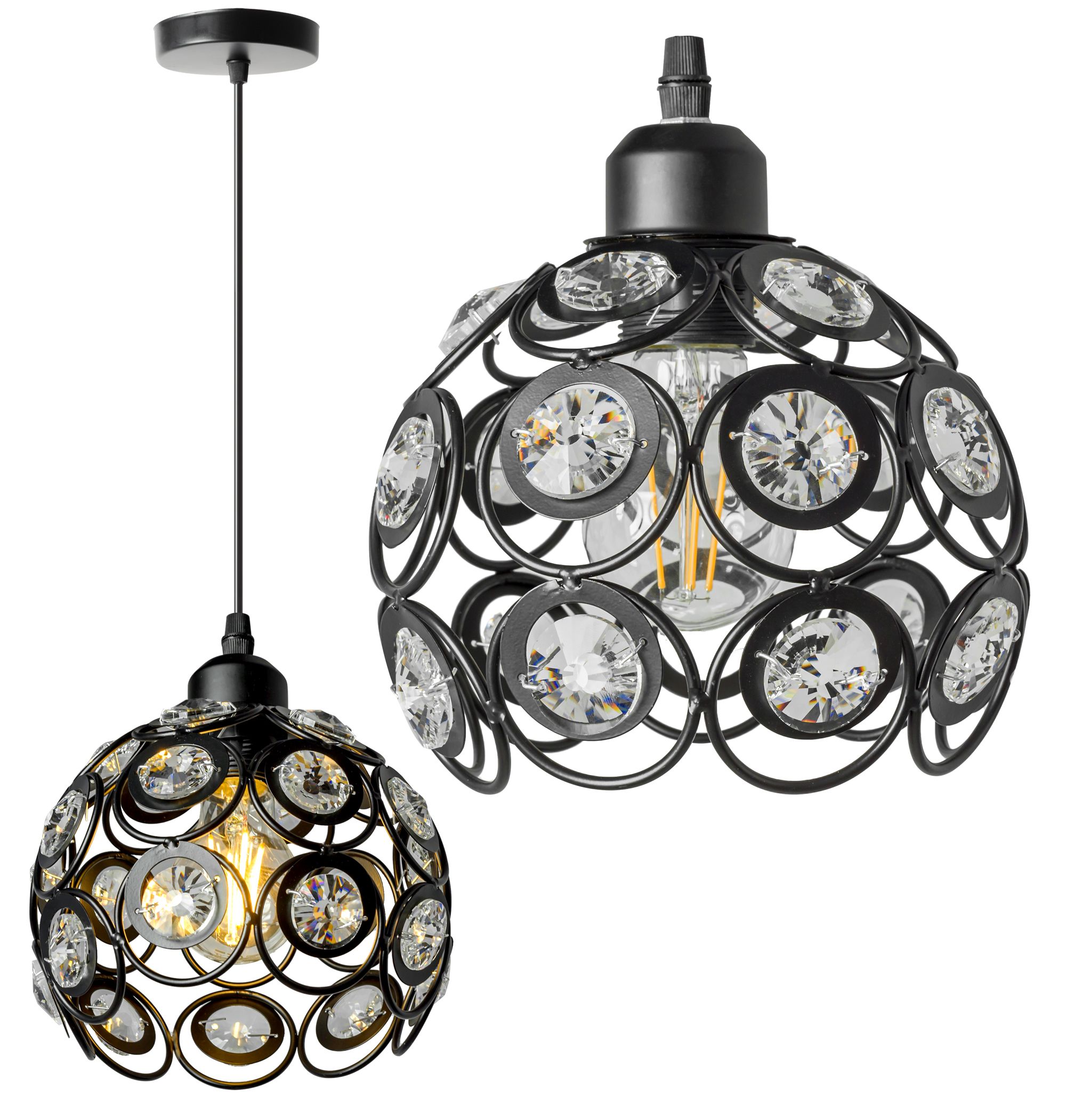 Levně Toolight Křišťálová lampa APP206 černá