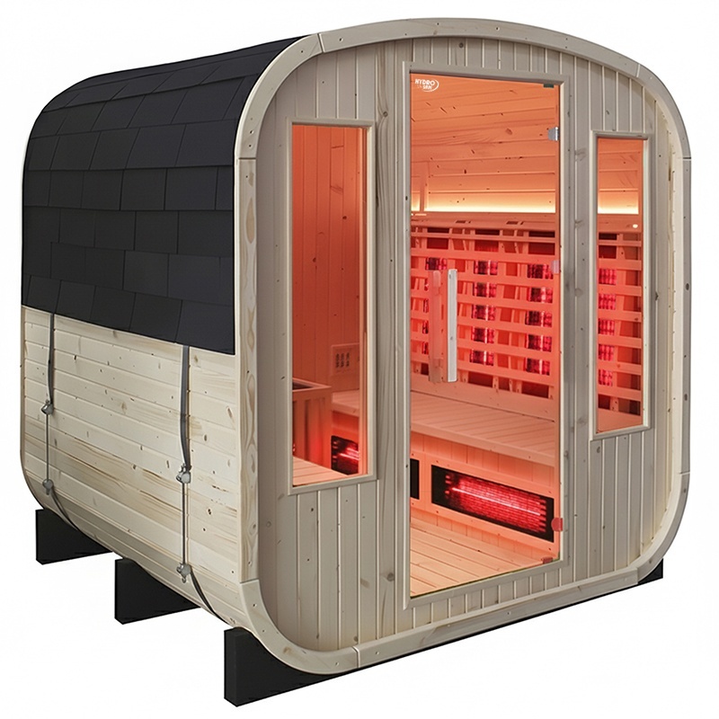 Levně BPS-koupelny Zahradní kombinovaná sudová sauna 2v1 HYD-4023 - Infrasauna + finská sauna 180x200, 4-6 osob
