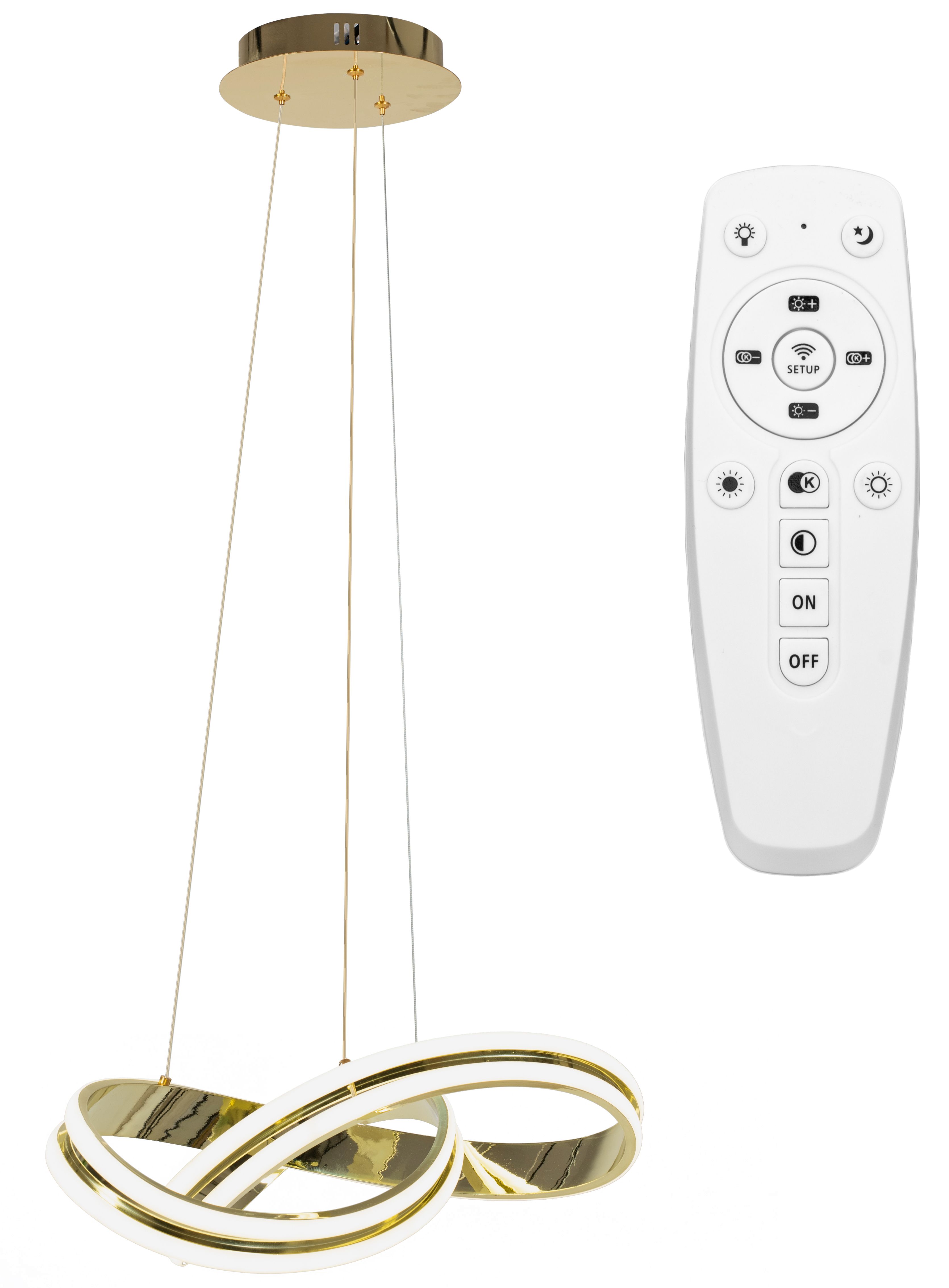 Toolight Moderní stropní svítidlo LED + PILOT APP818-CP Gold