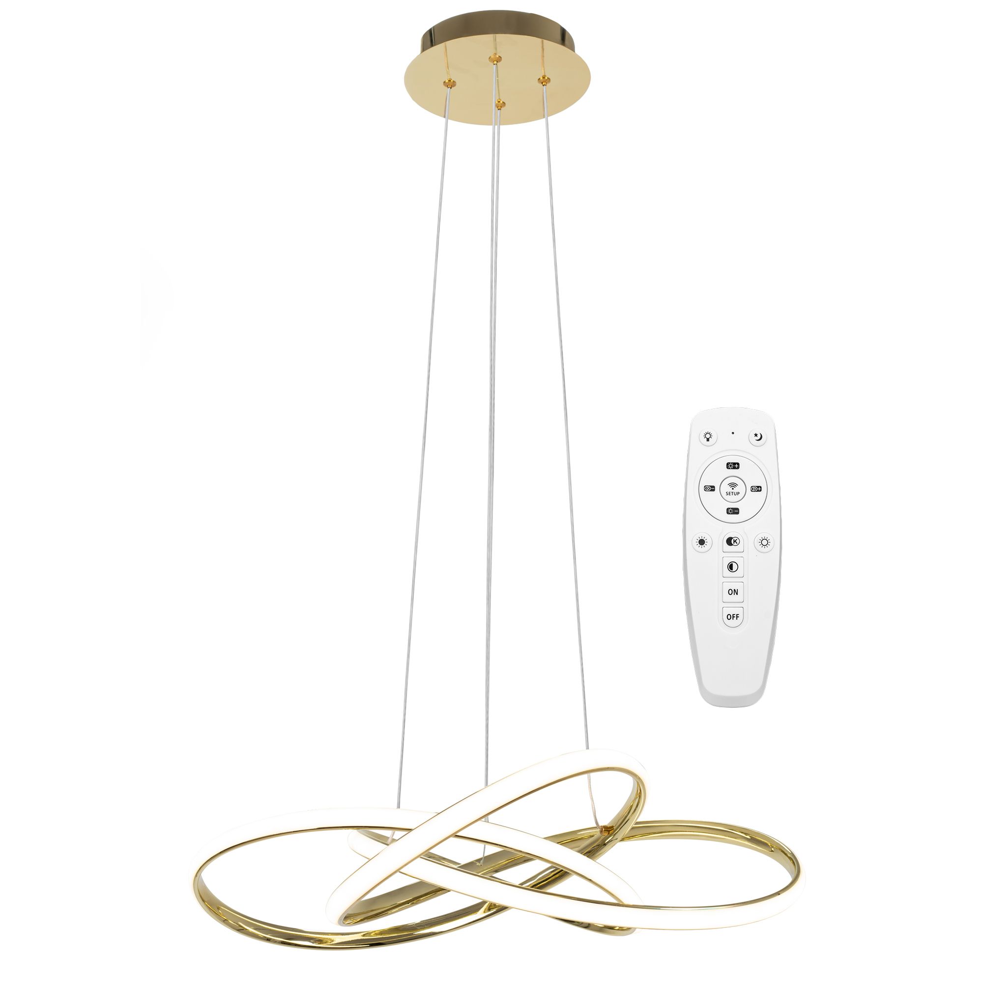 Toolight Moderní stropní svítidlo LED + PILOT APP815-CP Node Gold