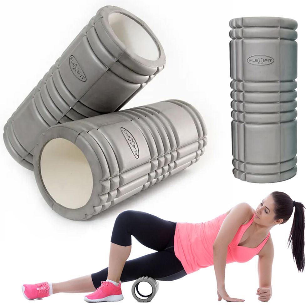 Levně FlexiFit Masážní váleček Plain Roller Flexifit, šedý, FIT-00709
