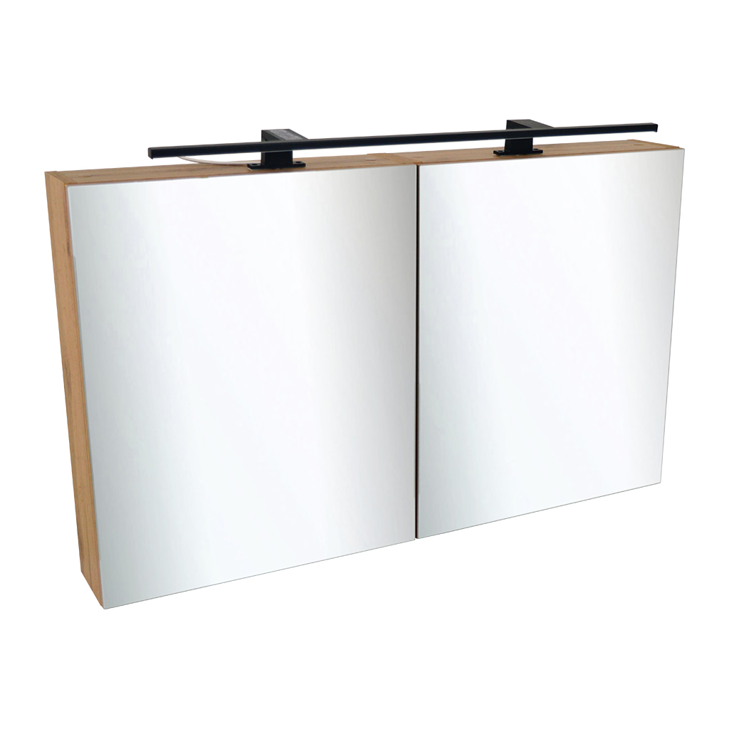 Levně BPS-koupelny Zrcadlová skříňka Ideal OW 100 ZS LED-B s osvětlením Any LED 80 B, černá