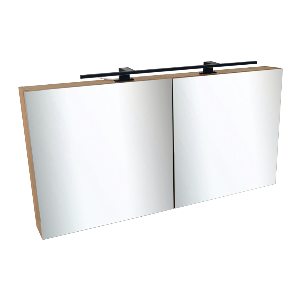 Levně BPS-koupelny Zrcadlová skříňka Ideal OW 120 ZS LED-B s osvětlením Any LED 80 B, černá