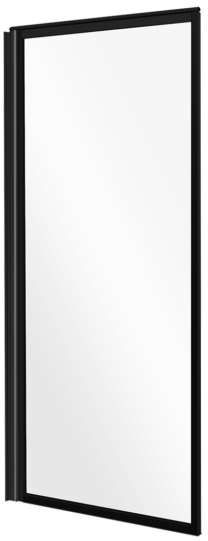 Levně Besco Vanová zástěna ENZO BLACK 70140 (70x140 cm | Transparent)