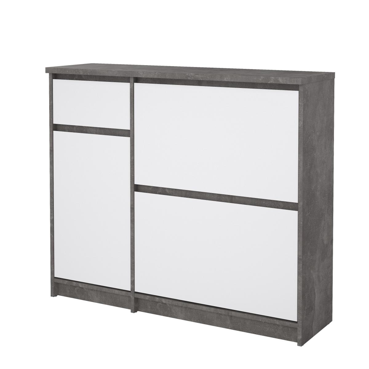 Levně Tvilum Botník Simplicity 206 beton/bílý lesk
