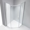Pětiúhelníkový sprchový kout HYD-PK91A 80x80 bílá/transparent - bez vaničky