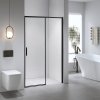 Posuvné sprchové dveře PD-NOB HYD-5172 110 cm černá/transparent pro instalaci do niky - bez vaničky