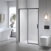 Posuvné sprchové dveře PD-NOB HYD-5172 110 cm černá/transparent pro instalaci do niky - bez vaničky