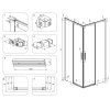 Čtvercový sprchový kout SK-NOB HYD-5176 90x90 chrom/transparent - bez vaničky