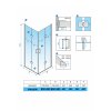 Čtvercový sprchový kout HYD-SK08B 90x90 kartáčovaná ocel/transparent - bez vaničky