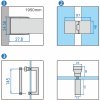 Čtvercový sprchový kout HYD-SK08B 90x90 kartáčovaná ocel/transparent - bez vaničky