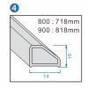 Čtvercový sprchový kout HYD-SK08B 90x90 kartáčovaná ocel/transparent - bez vaničky