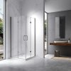Čtvercový sprchový kout HYD-SK08B 90x90 kartáčovaná ocel/transparent - bez vaničky