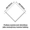Čtvercový sprchový kout HYD-SK08B 90x90 kartáčovaná ocel/transparent - bez vaničky