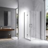 Čtvercový sprchový kout HYD-SK08B 90x90 kartáčovaná ocel/transparent - bez vaničky