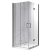 Čtvercový sprchový kout HYD-SK08B 90x90 kartáčovaná ocel/transparent - bez vaničky