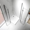 Čtvercový sprchový kout HYD-SK08B 90x90 kartáčovaná ocel/transparent - bez vaničky