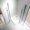 Čtvercový sprchový kout HYD-SK08B 90x90 kartáčovaná ocel/transparent - bez vaničky