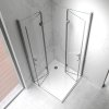 Čtvercový sprchový kout HYD-SK08B 90x90 kartáčovaná ocel/transparent - bez vaničky