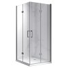 Čtvercový sprchový kout HYD-SK08B 90x90 kartáčovaná ocel/transparent - bez vaničky