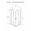 Čtvercový sprchový kout HYD-SK08B 80x80 kartáčovaná ocel/transparent - bez vaničky