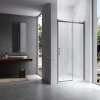 Posuvné sprchové dveře HYD-PD09D 130 kartáčovaná ocel/transparent pro instalaci do niky - bez vaničky