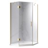 Pětiúhelníkový sprchový kout HYD-PK10C 100x100 zlatá/transparent - bez vaničky