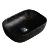 Keramické umyvadlo na desku HYD-MO-MTB-MAR3-455 45,5x32,5 cm, černý mramor
