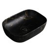 Keramické umyvadlo na desku HYD-MO-MTB-MAR3-455 45,5x32,5 cm, černý mramor