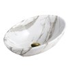 Keramické umyvadlo na desku HYD-LO-MAR1-530 53x33 cm, bílý mramor