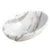 Keramické umyvadlo na desku HYD-LO-MAR1-530 53x33 cm, bílý mramor