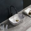 Keramické umyvadlo na desku HYD-MO-MAR2-455 45,5x32,5 cm, šedý mramor