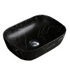 Keramické umyvadlo na desku HYD-MO-MAR5-455 45,5x32,5 cm, černý mramor