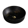 Keramické umyvadlo na desku HYD-FO-MTB-MAR3-415 ⌀ 41,5 cm, černý mramor