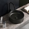 Keramické umyvadlo na desku HYD-LA-MTB-RF-370 ø37 cm, černé mat