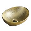 Keramické umyvadlo na desku HYD-LU-GL-405 40,5x33 cm, zlaté struktural